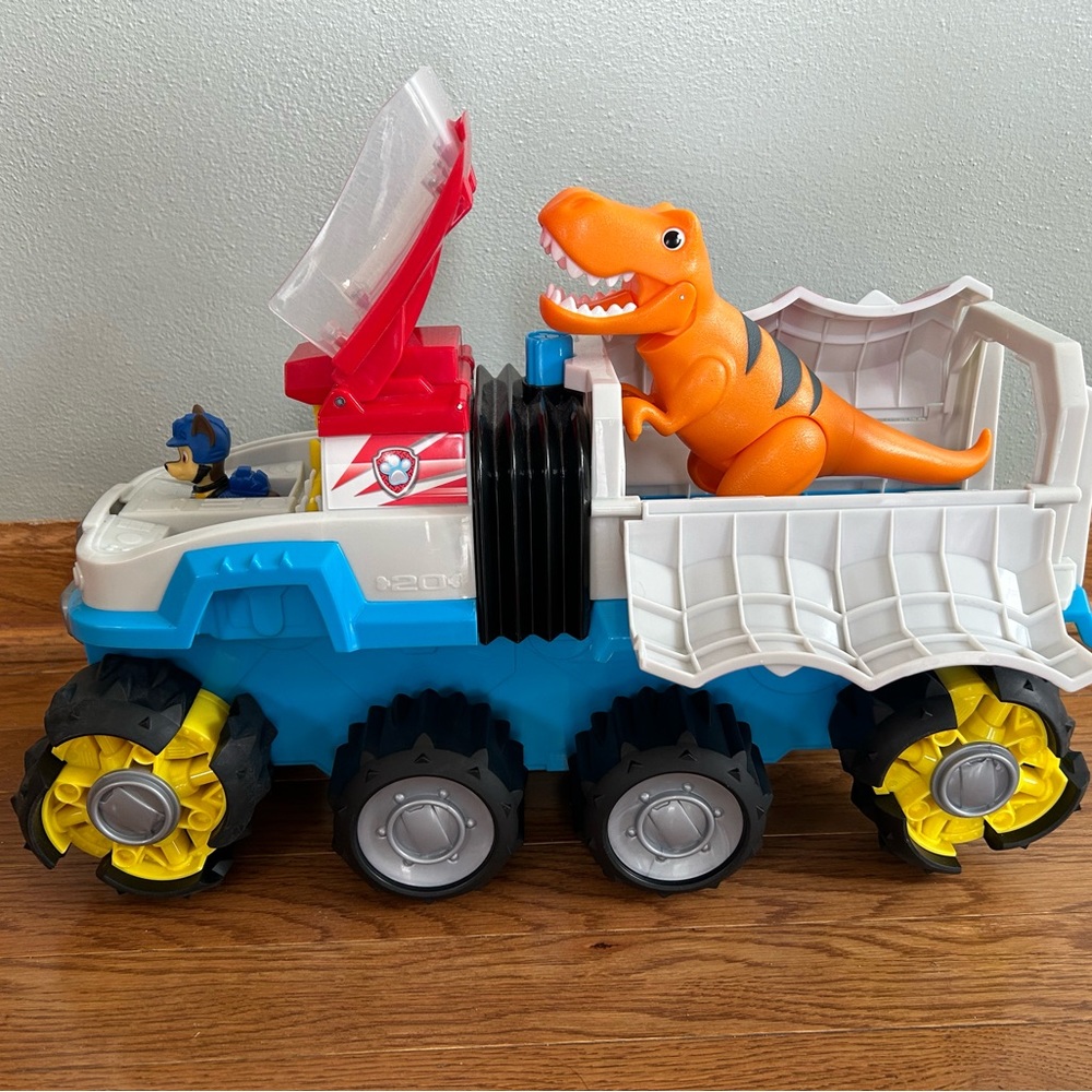 PAW Patrol Dino Rescue Patroller Motorized Team Vehicle with Chase and T. Rex